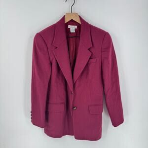 Vintage Talbots‎ Blazer 6 Made in Italy 100% Camel Hair Wool Maroon Lined